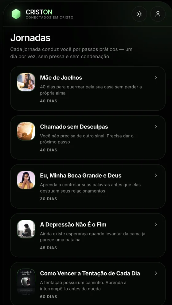 Tela de jornadas do CRISTON